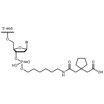 COOH (Cyclopentane diacetic acid) 3' modification: 3'-COOH (Cyclopentane diacetic acid)